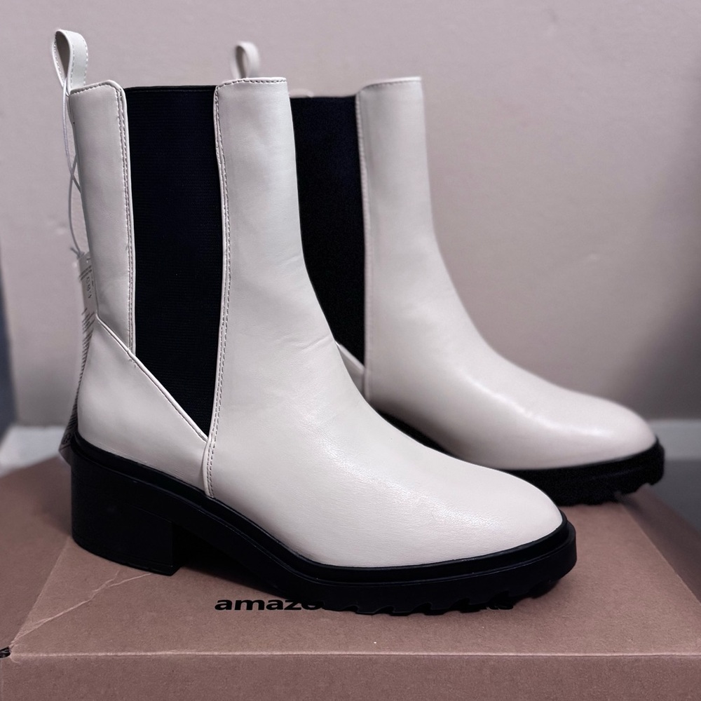 White and Black Women's Boots